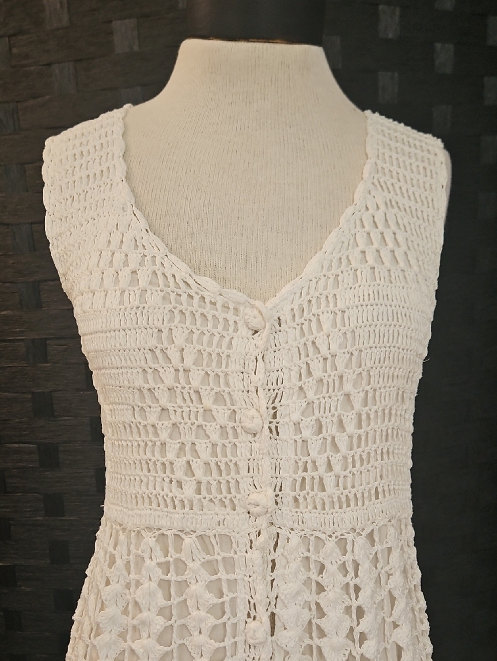 Sunny Blossom White Crochet Dress Small - Picture 3 of 12
